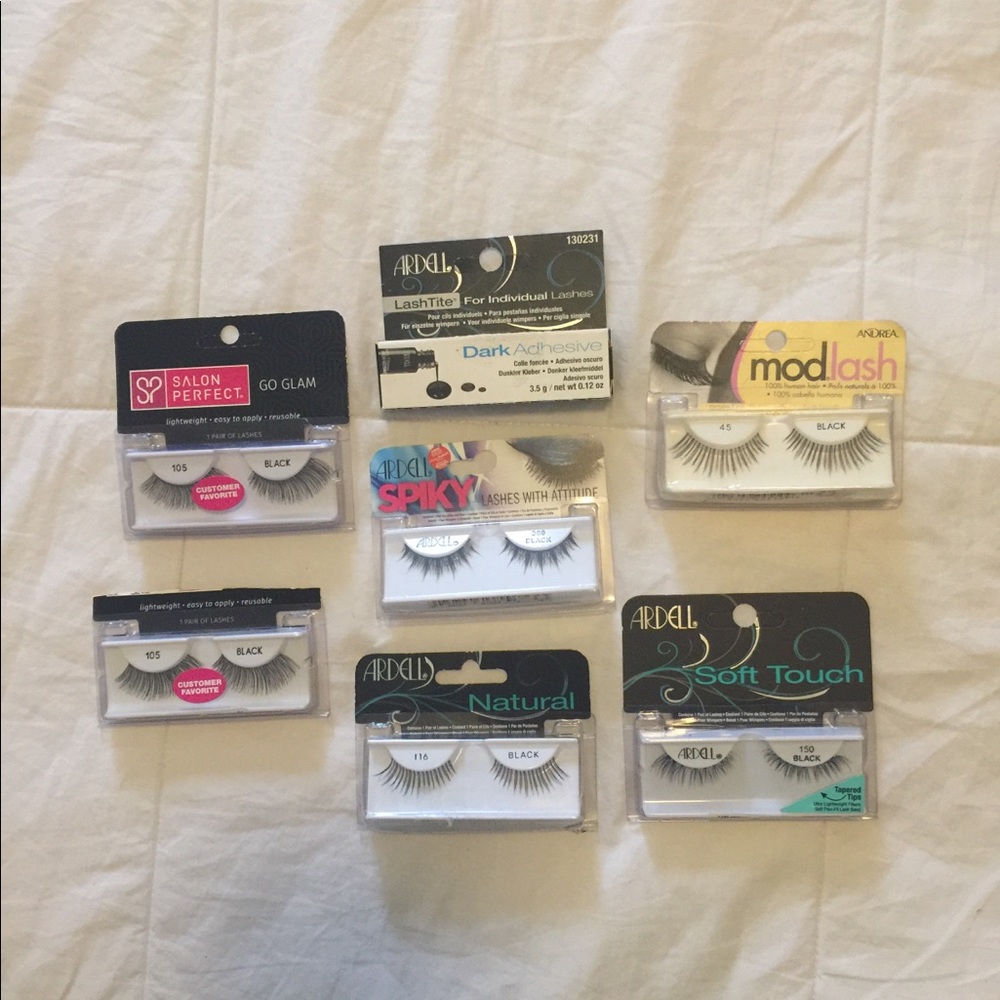 Lashes and dark glue